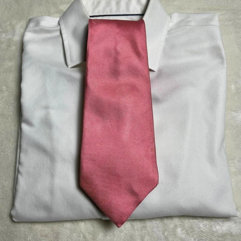Canali Silk Tie 60" x 3.75" Pink Ribbed Texture Spring Easter Luxury Hot Barbie